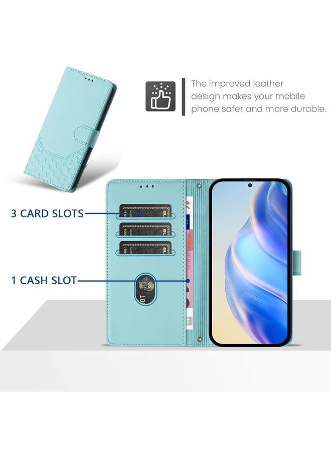 اس-توب جراب لهاتف موتورولا موتو جي 51 5G، جراب هاتف جلدي بنقش قرص العسل بتقنية RFID - Image 3