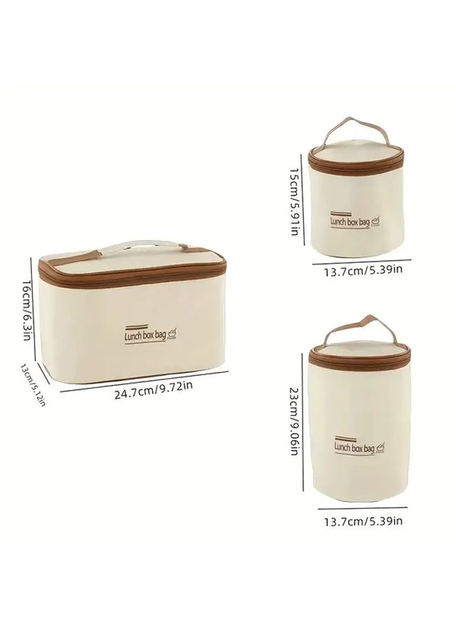 Insulated Lunch Bag Portable Thermal Tote For Office Workers Bento Box Carrier With Handles Meal Food Storage Durable Compact Design Rectangular Meal Carrier Students Professionals New - Image 3