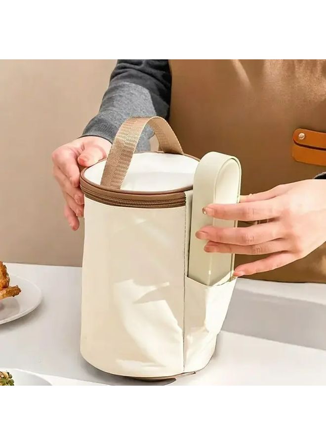 Insulated Lunch Bag Portable Thermal Tote For Office Workers Bento Box Carrier With Handles Meal Food Storage Durable Compact Design Rectangular Meal Carrier Students Professionals New - Image 2