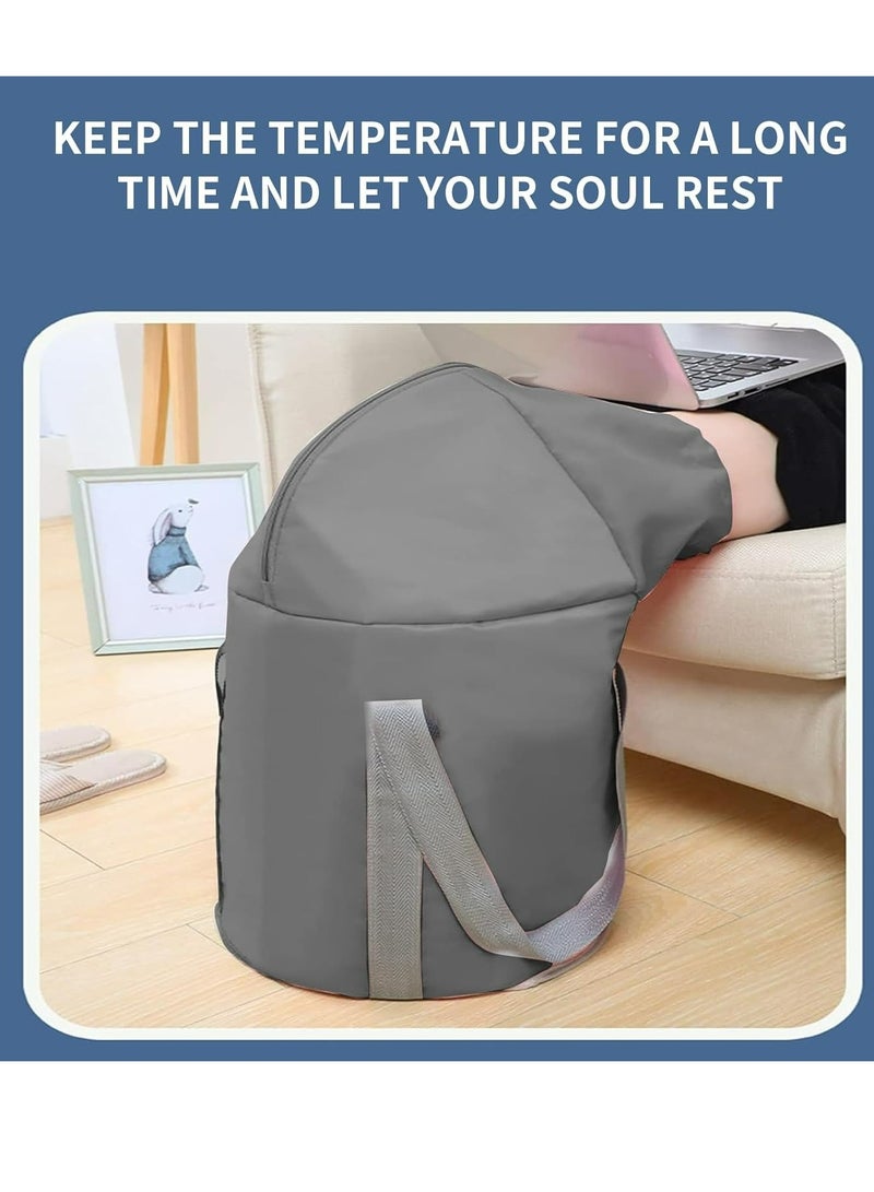 Generic Foot Bath Basin For Soaking Feet - Portable Foot Soak Tub, Collapsible Folding Pedicure Barrel, Pedicure Foot Spa Bucket For Outdoor Washing Camping Travel (gray) - Image 3