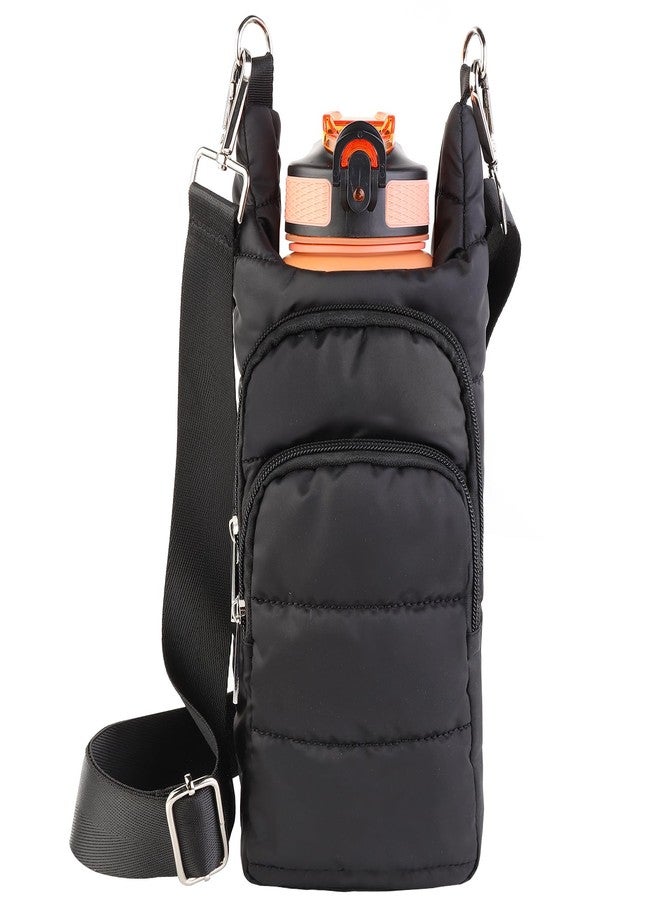 Dealkion Puffer Water Bottle Holder with Strap Quilted Water Bottle Carrier Bag Hydrobag Crossbody Bags Sling Purse for Women Gifts - Image 1