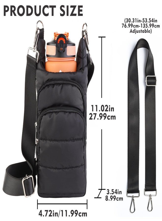 Dealkion Puffer Water Bottle Holder with Strap Quilted Water Bottle Carrier Bag Hydrobag Crossbody Bags Sling Purse for Women Gifts - Image 4