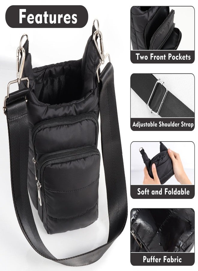 Dealkion Puffer Water Bottle Holder with Strap Quilted Water Bottle Carrier Bag Hydrobag Crossbody Bags Sling Purse for Women Gifts - Image 5