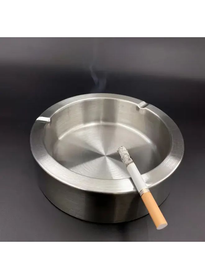 Thickened Round Stainless Steel Ashtray Silvery For Office Home Restaurant KTV - Image 5