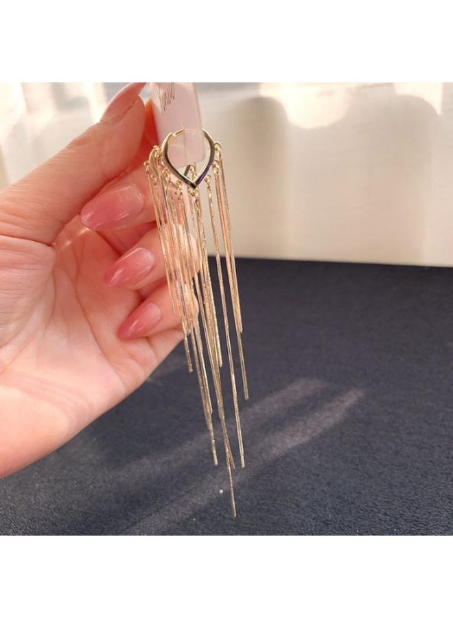 Women's Elegant Long Tassel Earrings Women's Simple Elegant Elegant Earrings Earrings Earrings S925 Spring And Autumn New 