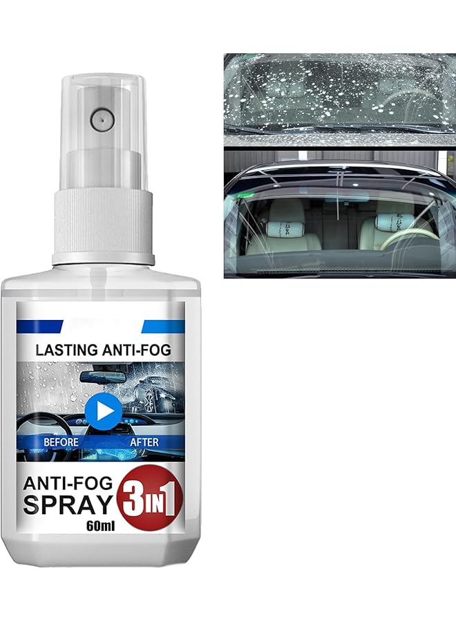 KASTWAVE Anti Fog Windshield & Glasses Spray,3-In-1 Anti Fog Spray,Car Antifog Spray,Automobile Glass Anti Fog Spray,Car Glass Anti-Fog Rainproof Spray,Windshield Anti-Fog Spray - Image 1
