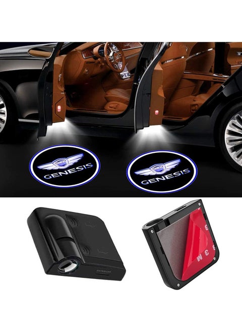 2Pcs Universal Wireless Car Door Logo Light LED HD Welcome Courtesy Ghost Shadow Projector Lamp – Compatible with Genesis and Most Car Models