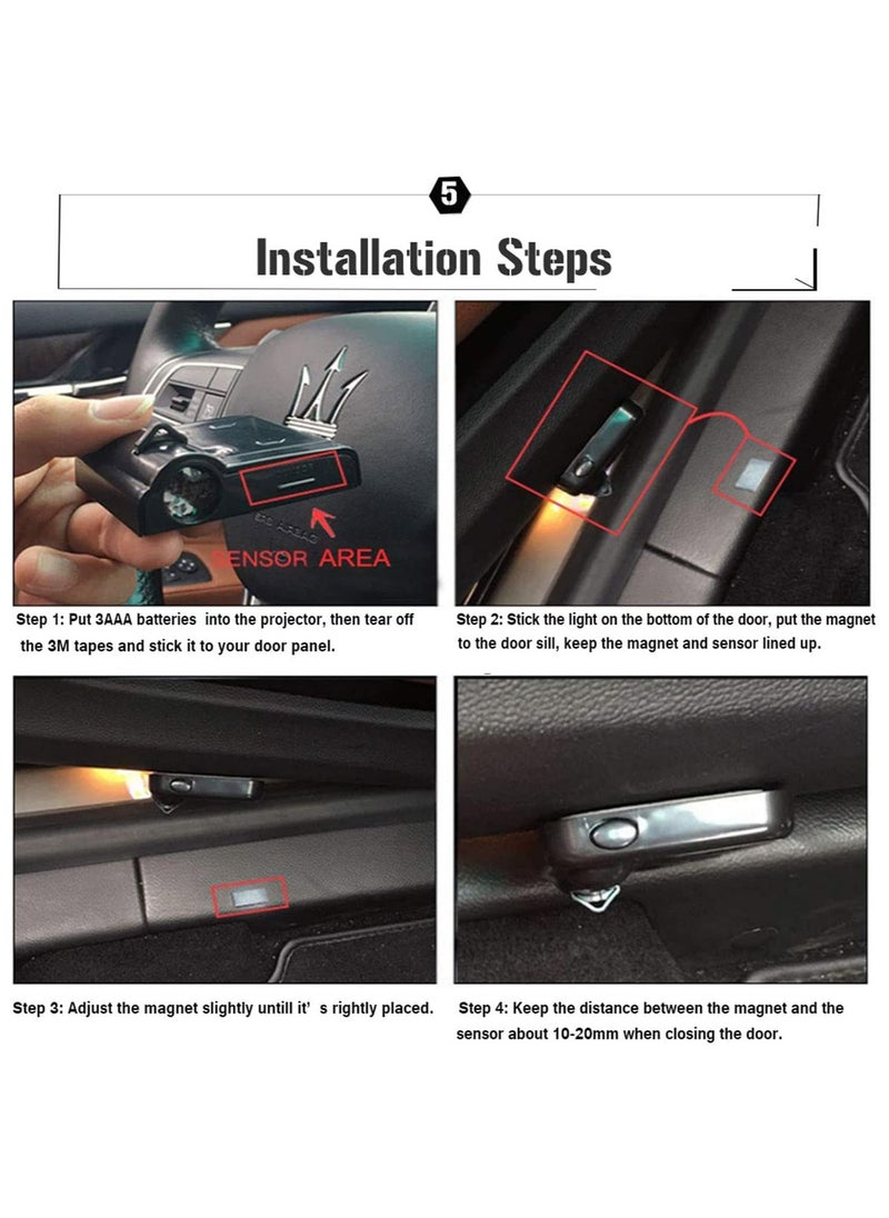 2Pcs Universal Wireless Car Door Logo Light LED HD Welcome Courtesy Ghost Shadow Projector Lamp – Compatible with Genesis and Most Car Models