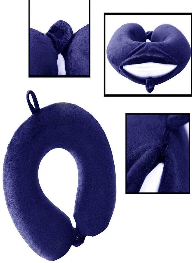 GDEOUP Travel Pillow - Memory Foam Neck Pillow Support Pillow,Luxury Compact & Lightweight Quick Pack for Camping,Sleeping Rest Cushion (Navy Blue) - Image 2
