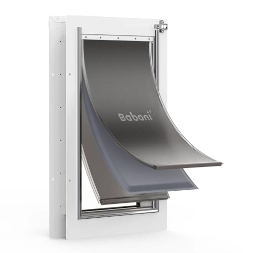 Baboni 3-Flaps Pet Door for Interior and Exterior Doors, Steel Frame and Telescoping Tunnel, Strong and Durable Dog Door (Pets Up to 100 Lb) -Large - Image 1