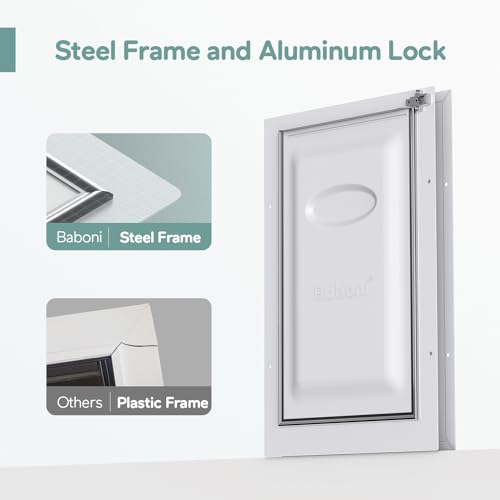 Baboni 3-Flaps Pet Door for Interior and Exterior Doors, Steel Frame and Telescoping Tunnel, Strong and Durable Dog Door (Pets Up to 100 Lb) -Large - Image 5
