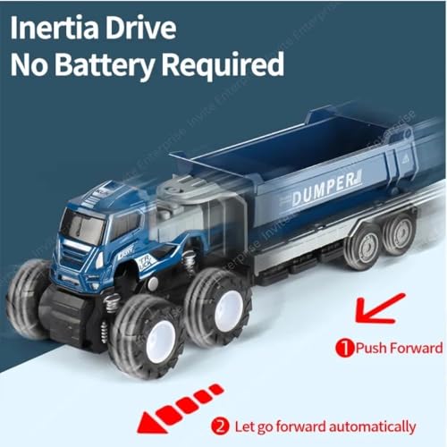 SHOPOFLUX (Pack 1 Construction Dumper Truck Toy, Friction Powered Push and Go Truck Toys for Kids, Boys and Girls Aged 3+ Year (Dumper) - Image 4