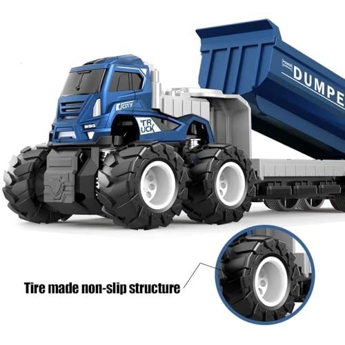 SHOPOFLUX (Pack 1 Construction Dumper Truck Toy, Friction Powered Push and Go Truck Toys for Kids, Boys and Girls Aged 3+ Year (Dumper) - Image 5