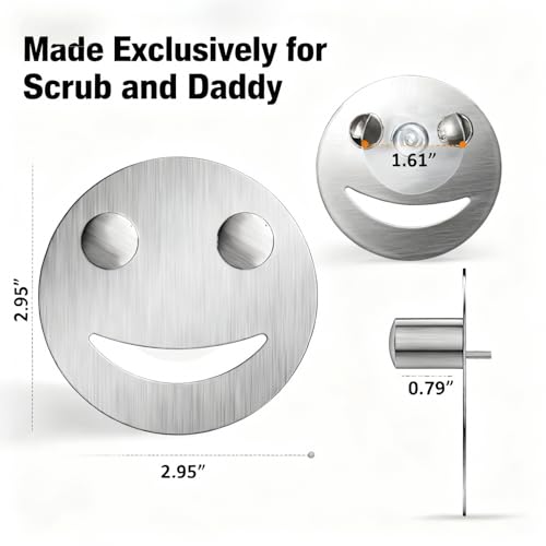 Yoshiky Stainless Steel Smiley Face Dish Sponge Holder, Silver Sink Caddy Organizer Storage with Suction Cup for Kitchen, Kitchen Sink Accessories Decor Scrubber Holder with Gift Box - Image 3