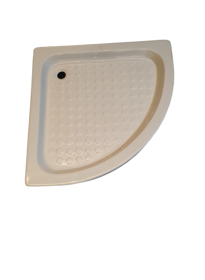 HAR & Unex Shower tray for bathroom 60x60x13 cm. curve model - beige color with drain fitting - Image 1