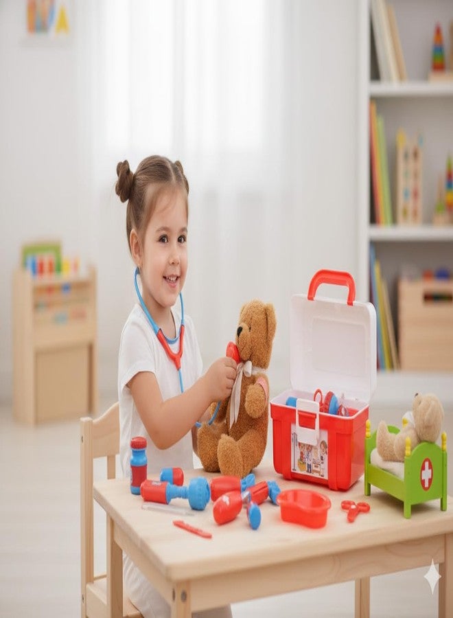 Fair Doctor Jr Pretend Play Set with Bag for Kids Girl Pink Colour, 18 Pieces, Age 3 Years, Multicolour, Non-Toxic Plastic - Image 2