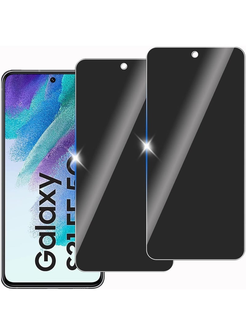 Muzz [2 Pack] Privacy Screen Protector for Samsung Galaxy S21FE, Anti-Spy 9H Tempered Glass, Full Coverage, Scratch Resistant,28 ° Full Screen Anti-peeping (Samsung Galaxy S21FE) - Image 1