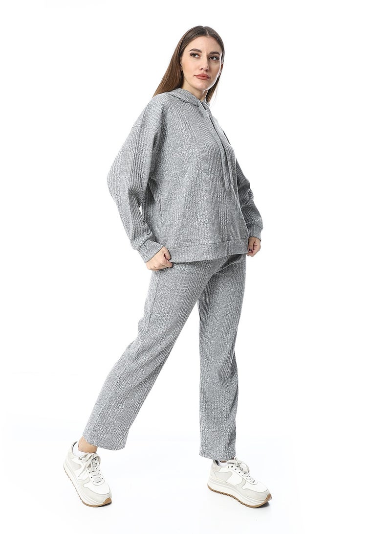 Andora Slip On Hooded Ripped Pants Set_Light Grey - Image 3