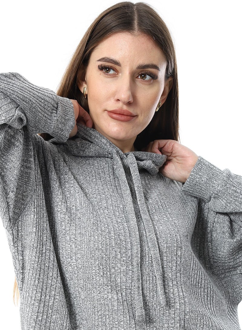Andora Slip On Hooded Ripped Pants Set_Light Grey - Image 5