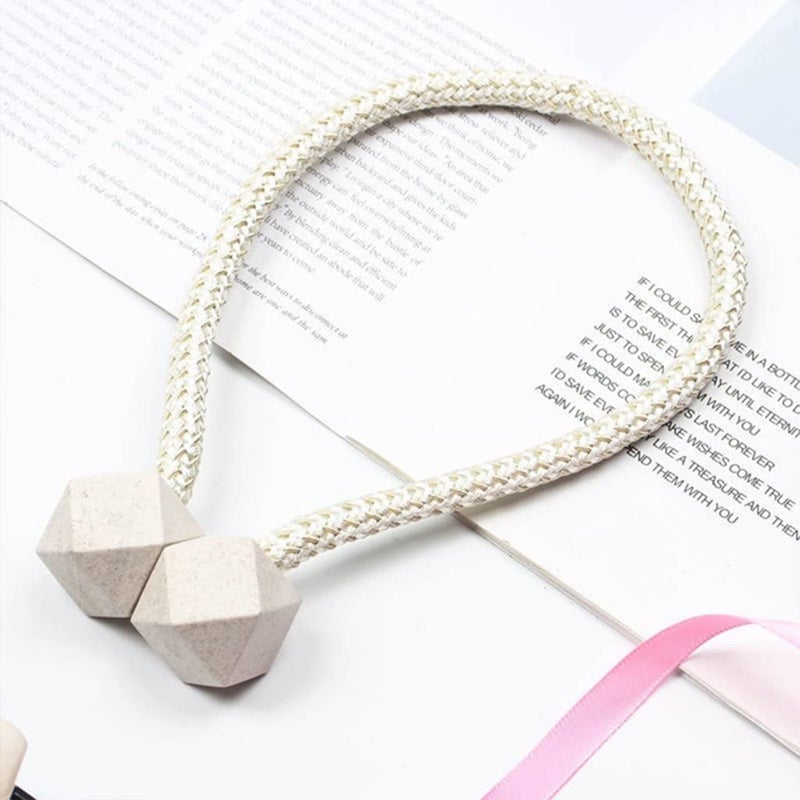 Magnetic Curtain Tiebacks Decorative Drape Tie Backs Rope Holdback Holder for Window Draperies Shower Curtains 1pair Multicolor  - Image 2