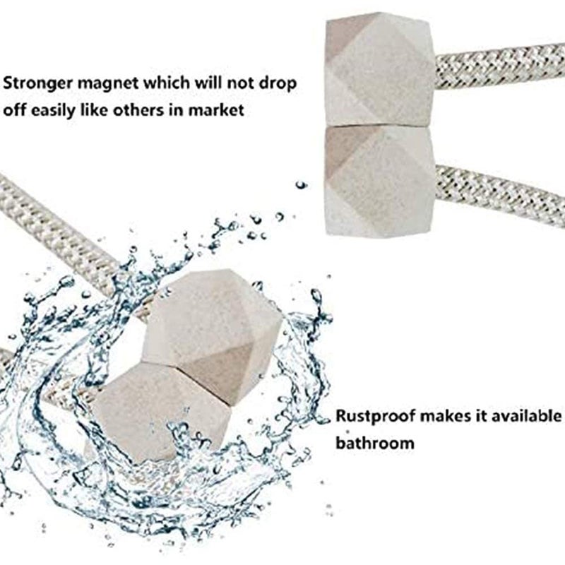 Magnetic Curtain Tiebacks Decorative Drape Tie Backs Rope Holdback Holder for Window Draperies Shower Curtains 1pair Multicolor  - Image 4