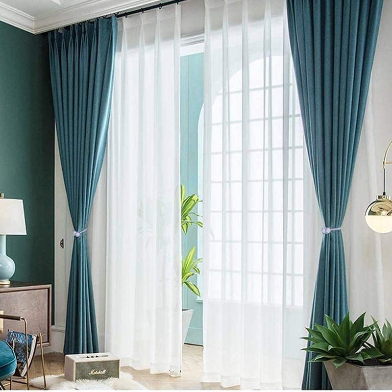 Magnetic Curtain Tiebacks Decorative Drape Tie Backs Rope Holdback Holder for Window Draperies Shower Curtains 1pair Multicolor  - Image 3