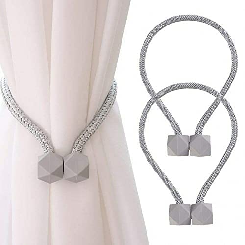 Magnetic Curtain Tiebacks Decorative Drape Tie Backs Rope Holdback Holder for Window Draperies Shower Curtains 1pair Multicolor  - Image 1