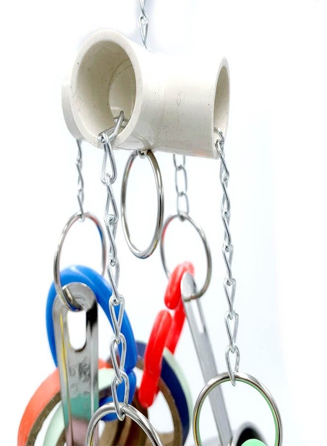 GILYGI Stainless Steel Chewable Parrot Toys with Pullable Pots, Cardboard Rings - Durable Bird Toys for Medium and Large Parrots Amazons, Mini Macaws, African Greys, Cockatoos, Eclectus - Image 3