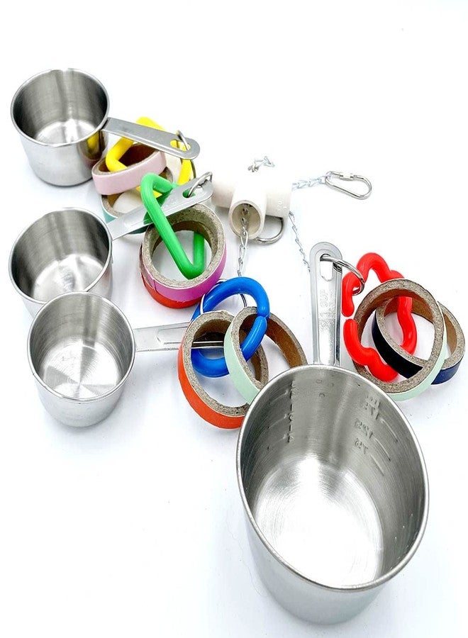 GILYGI Stainless Steel Chewable Parrot Toys with Pullable Pots, Cardboard Rings - Durable Bird Toys for Medium and Large Parrots Amazons, Mini Macaws, African Greys, Cockatoos, Eclectus - Image 5