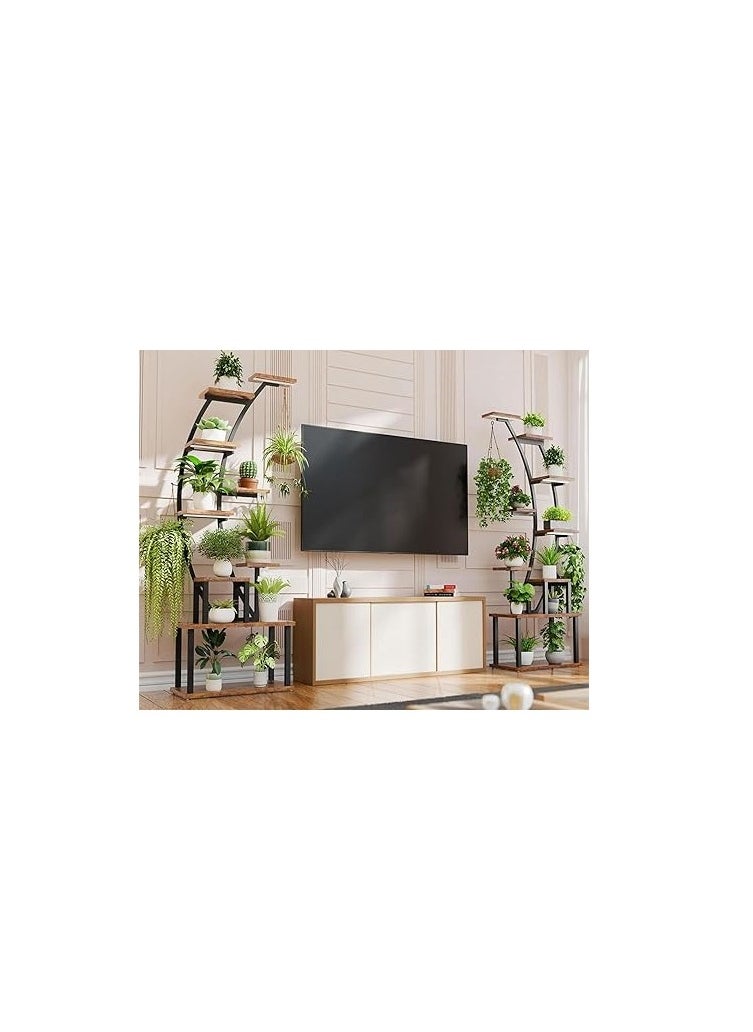 Royal Polar 9-Tier Metal Plant Stand with Grow Lights, 63" Tall Indoor Plant Shelf Stand for Multiple Plants, Curved Display Rack for Living Room & Patio  - Image 3