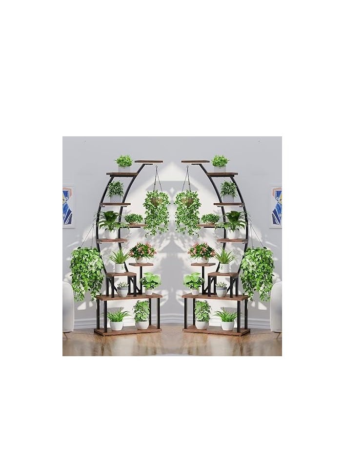 Royal Polar 9-Tier Metal Plant Stand with Grow Lights, 63" Tall Indoor Plant Shelf Stand for Multiple Plants, Curved Display Rack for Living Room & Patio  - Image 5