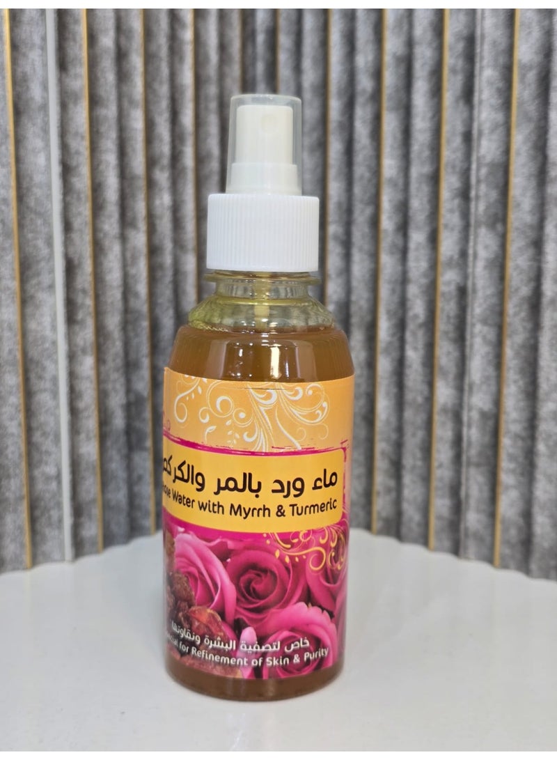 Rose water with myrrh and turmeric, an effective natural formula to purify and nourish the skin, 250 ml