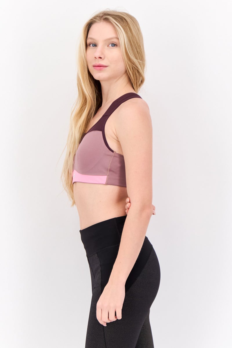 Adidas Women Padded Sports Bra, Mauve - Image 4