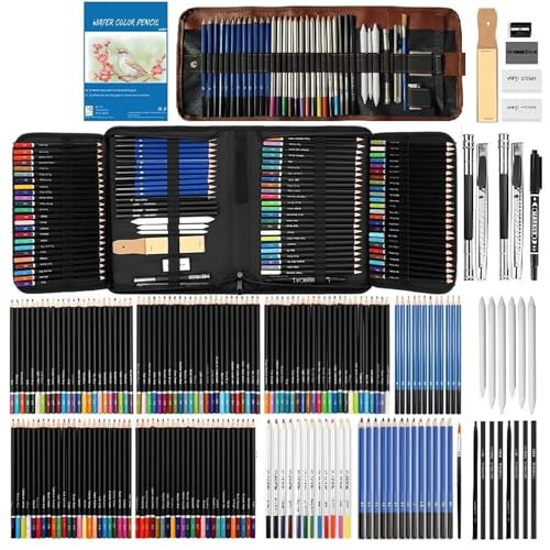Corslet 184 Pc Art Pencil Supplies Artist Drawing Kit Sketch Set Shading Pencil Set Including Graphite Pencil Sketch Kit Drawing Watercolours Oil Pastel Colour and A5 Sketchbook - Image 1