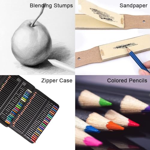 Corslet 184 Pc Art Pencil Supplies Artist Drawing Kit Sketch Set Shading Pencil Set Including Graphite Pencil Sketch Kit Drawing Watercolours Oil Pastel Colour and A5 Sketchbook - Image 3
