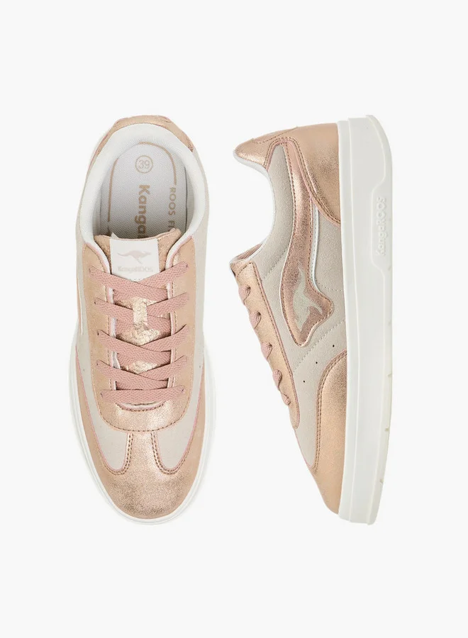 كانغاروس Women's Colourblock Lace-Up Sneakers