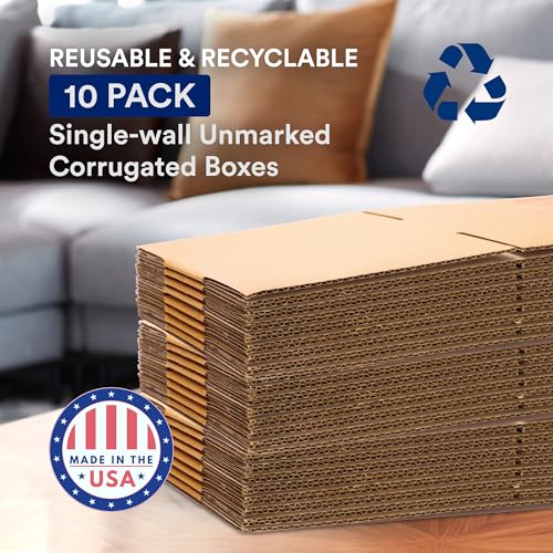 BOX USA Moving Boxes Medium 18"L x 14"W x 12"H 10-Pack | Corrugated Cardboard Box for Shipping, Mailing, Packing, Packaging and Storage 18x14x12 - Image 3