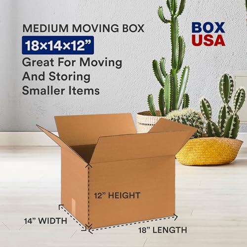 BOX USA Moving Boxes Medium 18"L x 14"W x 12"H 10-Pack | Corrugated Cardboard Box for Shipping, Mailing, Packing, Packaging and Storage 18x14x12 - Image 2