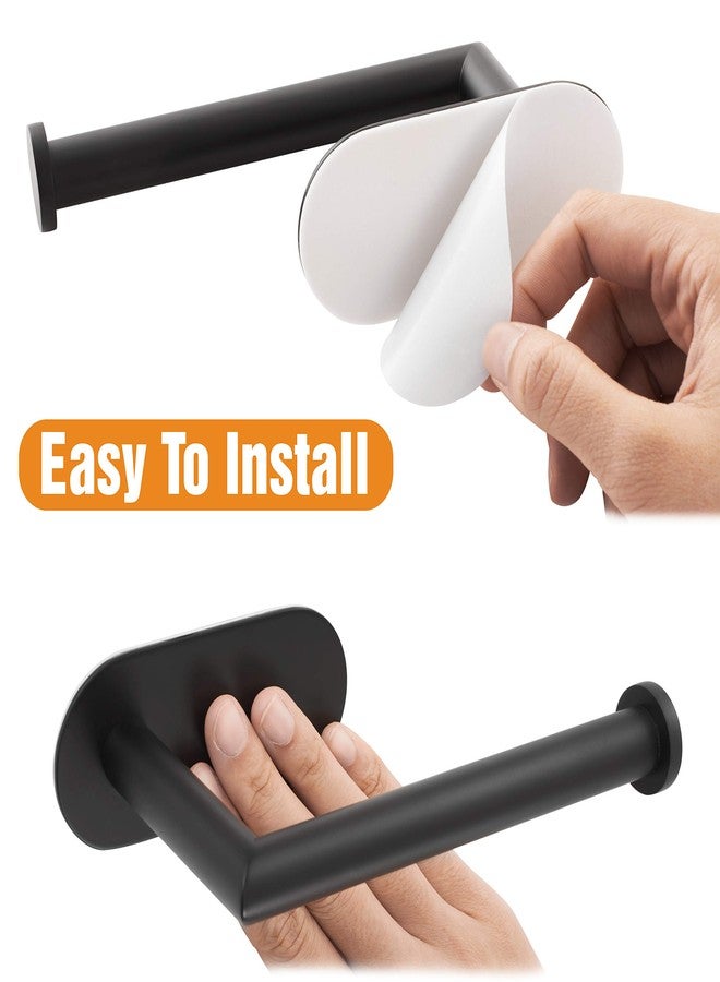 HITSLAM Matte Black Toilet Paper Holder Adhesive, Stainless Steel Self Adhesive Toilet Paper Roll Holder for Bathroom - Image 3