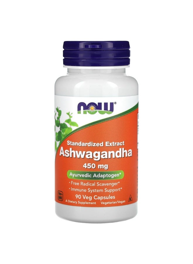 NOW Foods, Ashwagandha, Standardized Extract, 450 mg, 90 Veg Capsules