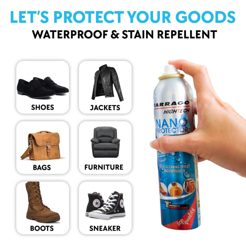 Tarrago Nano Shoe Protector Spray | 6.5oz | Waterproof & Stain Repellent for Sneakers, Suede, Canvas, Leather, Fabric, Nylon, Hiking, Boots - Image 5
