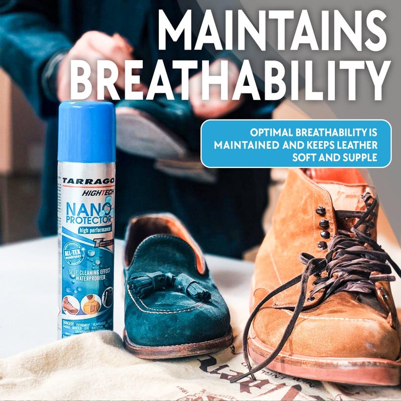 Tarrago Nano Shoe Protector Spray | 6.5oz | Waterproof & Stain Repellent for Sneakers, Suede, Canvas, Leather, Fabric, Nylon, Hiking, Boots - Image 3