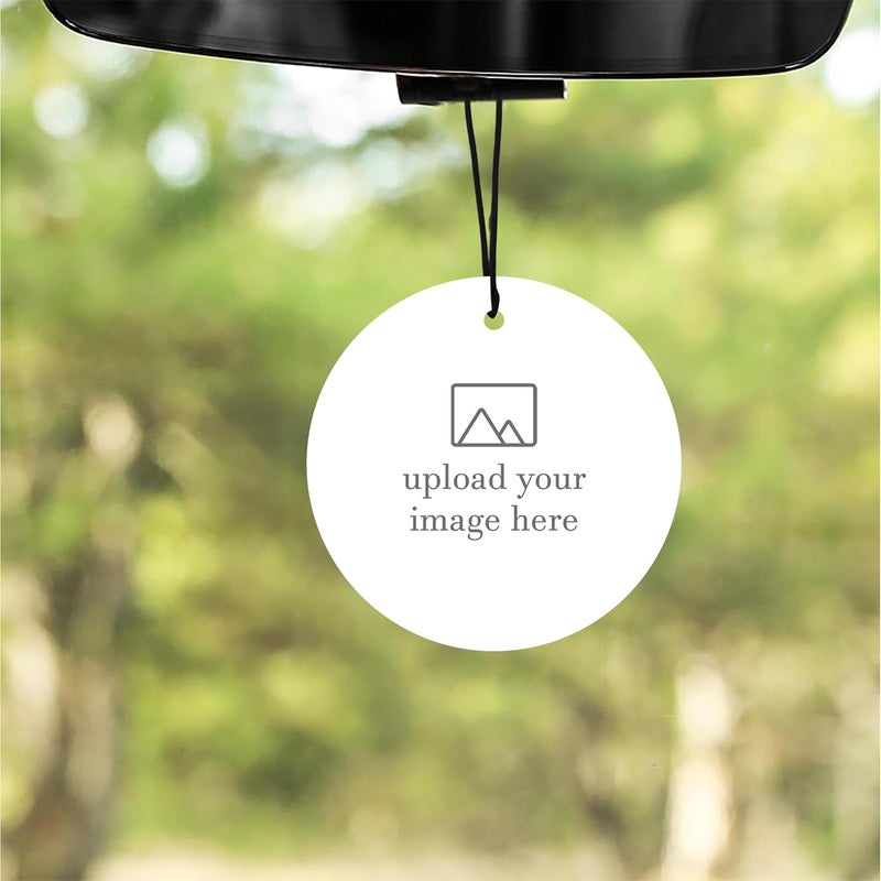 DECOCRU Personalized Photo & Message Printed Car Rear Mirror Hanging Plaque | Material Acrylic with UV Print | Shape Circle Size (2.5 x 2.5 Inch), Pack of 1 - Image 4