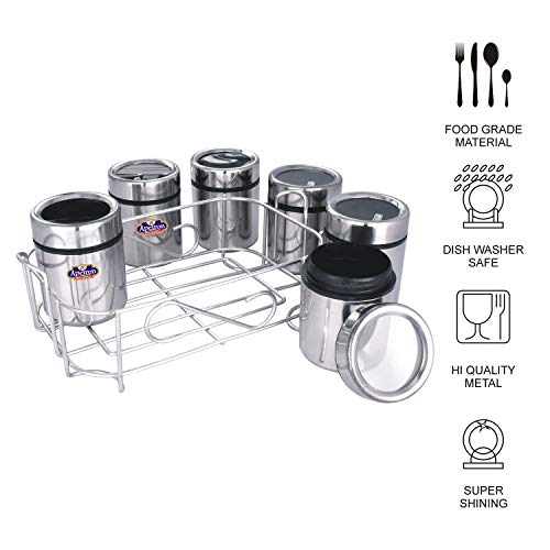 Apeiron Stainless Steel Premium Masala Box | Masala Dabba | Dry Fruit Dabba | Storage Box 6 Piece Dabba, Silver - Image 3