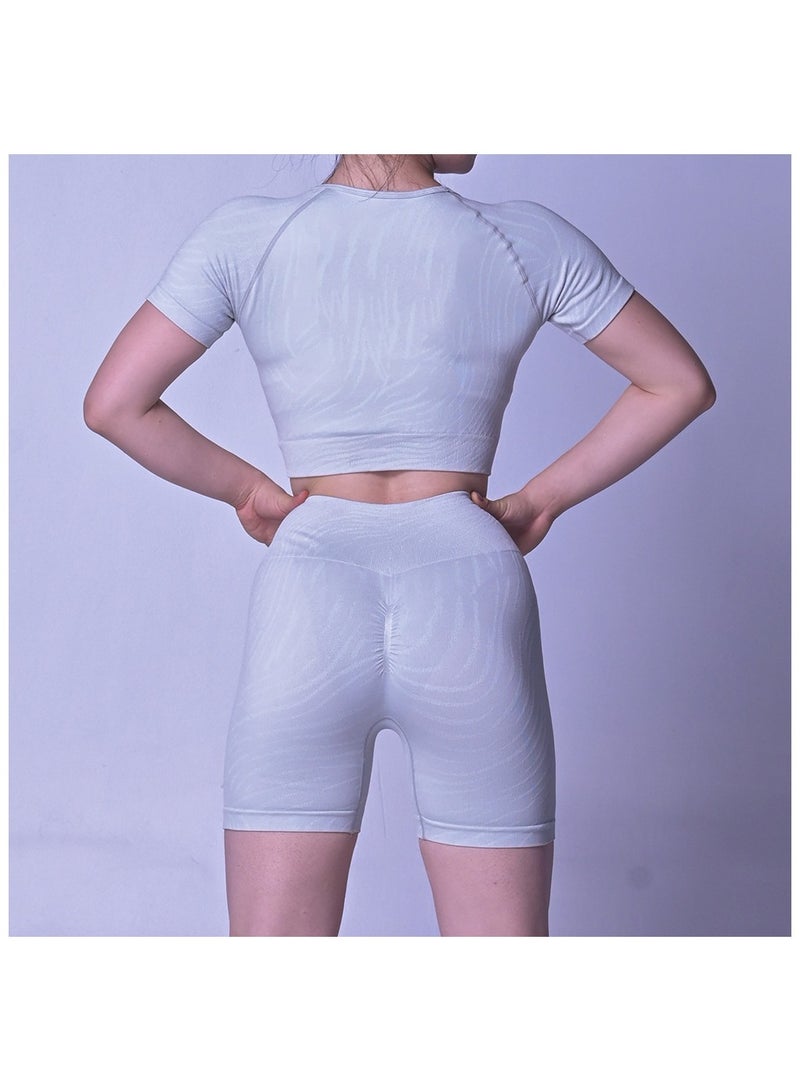 Women's Yoga Fitness Short Sleeve Suit - Image 4