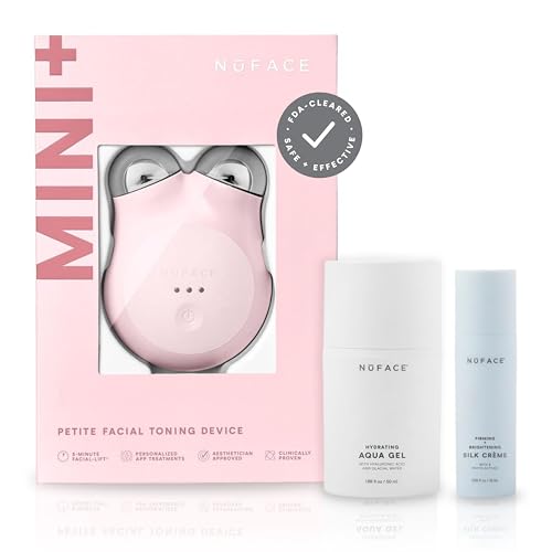 NuFACE MINI Microcurrent Facial Device Kit FDA Cleared Face Sculpting Skin Tightening Device to Contour Lift Tone Microcurrent Gel Activator Silk Creme Sandy Rose - Image 2
