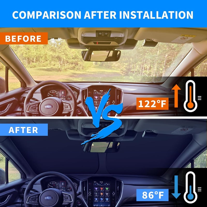 uunonaha غطاء واقي للزجاج الأمامي متوافق مع سيارات Subaru Crosstrek، يحجب أشعة الشمس ويحمي العينين، قابل للطي (لطراز Crosstrek 2024-2025) - Image 4