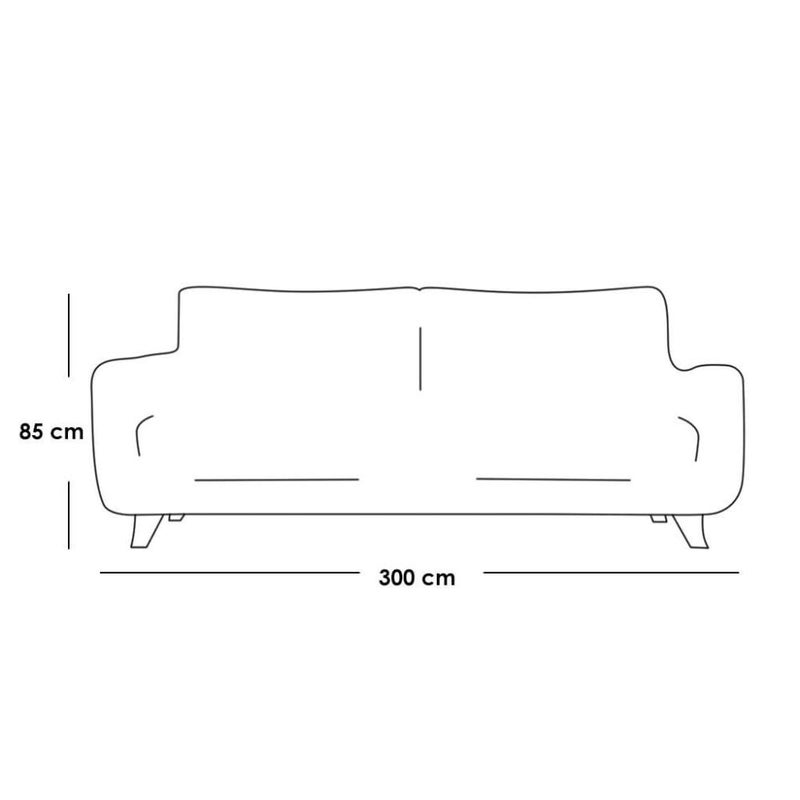 Betak 4-seater sofa 300 x 85 x 85 cm - gray - Image 2