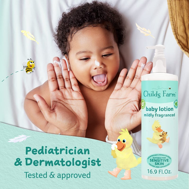 Childs Farm Baby Lotion for Sensitive Skin Moisturizer for Dry Skin 169 oz Lightly Fragranced Vegan CrueltyFree - Image 3