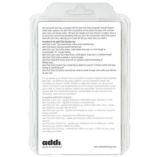 addi Click Interchangeable Knitting Needle Tips Short Rocket Lace Set 3.25 inch (8cm) US 06 (4.0mm) - Image 4